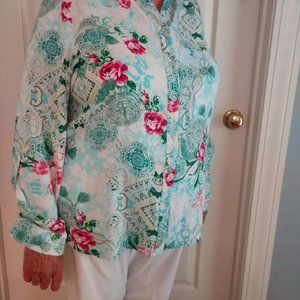 Chico's Size 3 Flowered Top